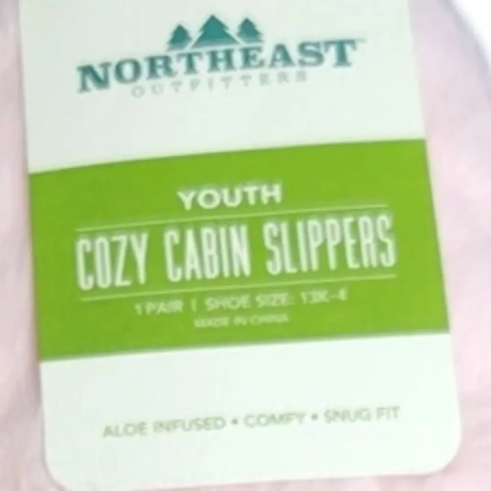 Northeast Outfitters Cozy Cabin Girls' Fur Heart Slippers Youth Small